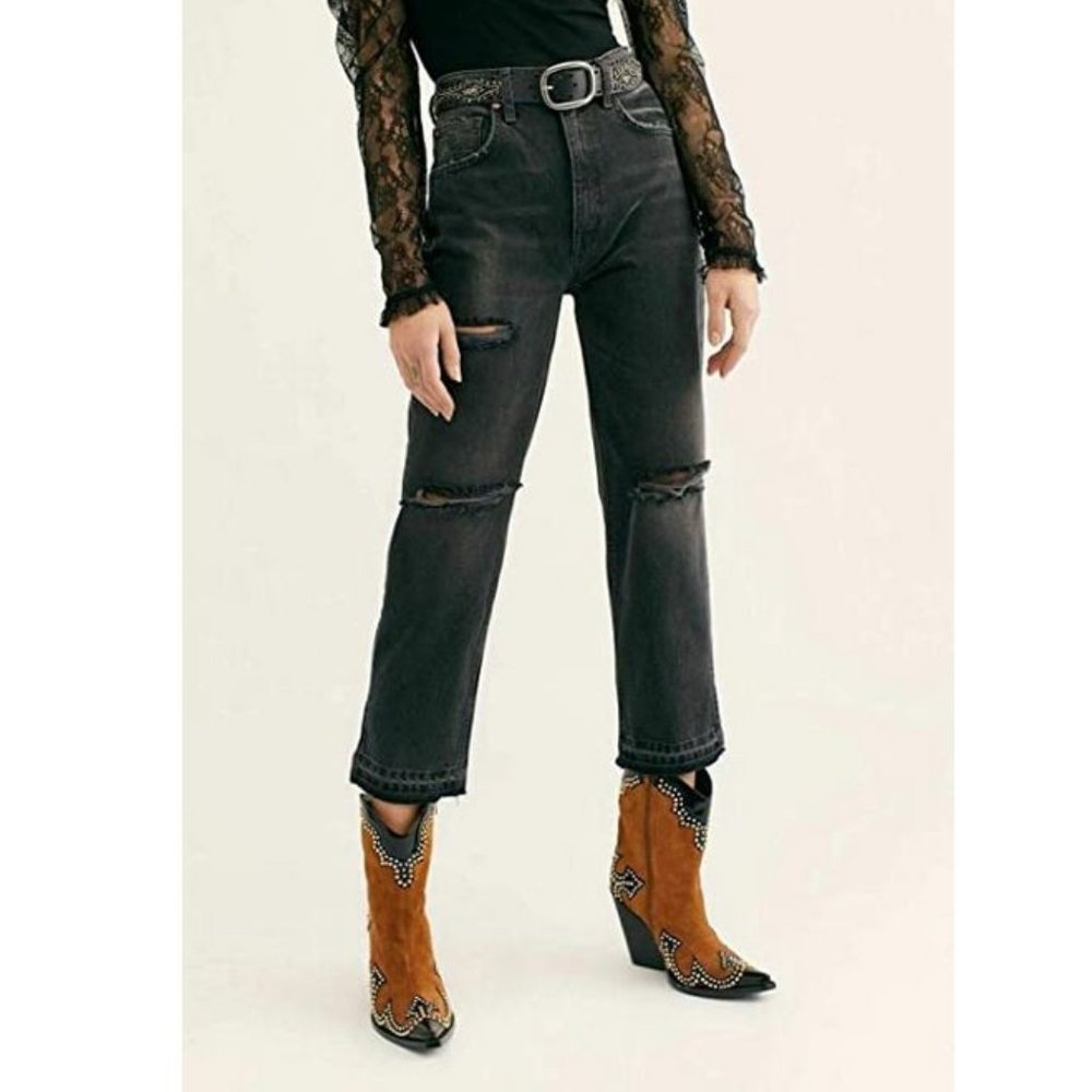 Free People Lita Denim Distressed Jeans Pants